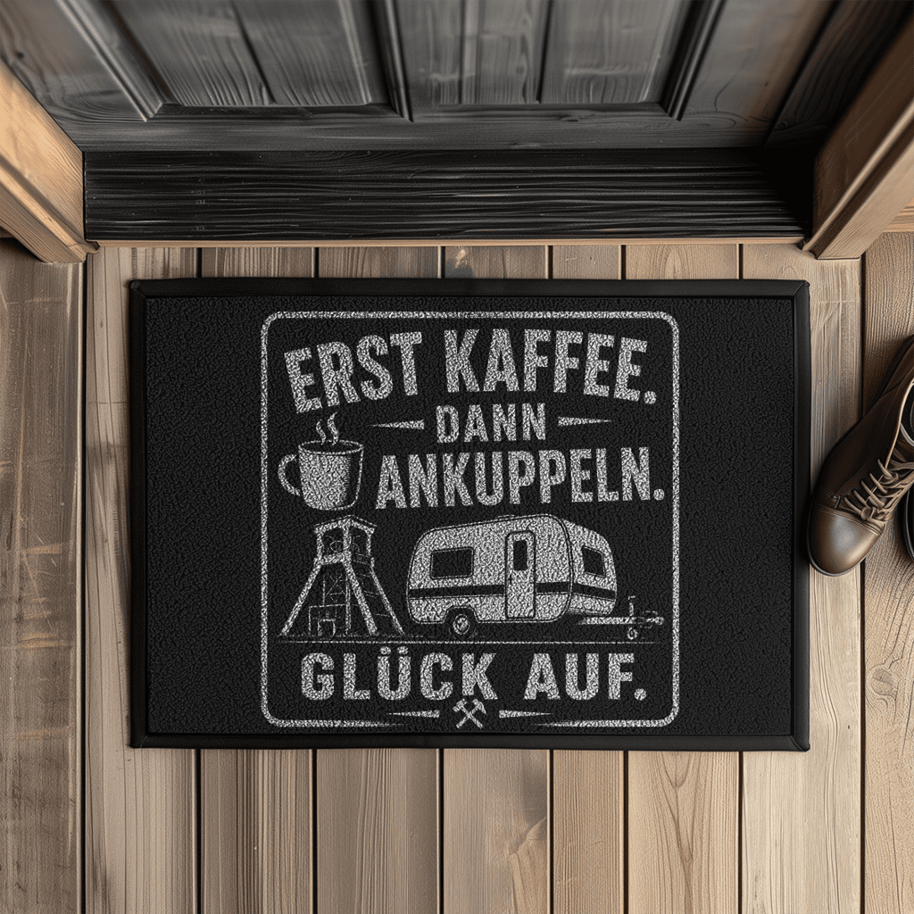 Fußmatte mit Gummirand ERST KAFFEE