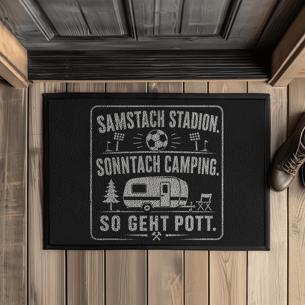 Fußmatte mit Gummirand SAMSTACH STADION RUHRPOTTCAMPER POTTFREI