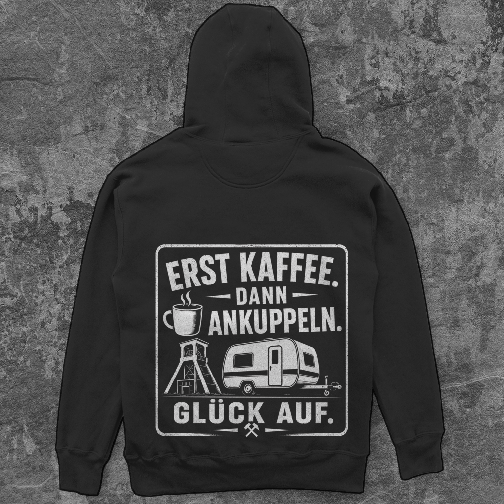 ERST KAFFEE RUHRPOTT CAMPER Unisex Oversize Hoodie Pottfrei