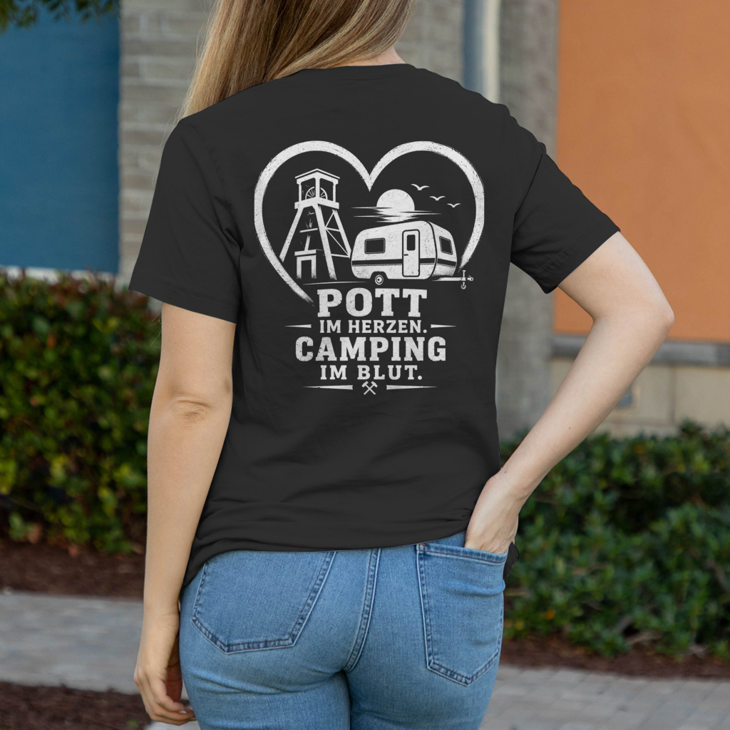 POTT IM HERZEN Damen T-Shirt RUHRPOTTCAMPER POTTFREI