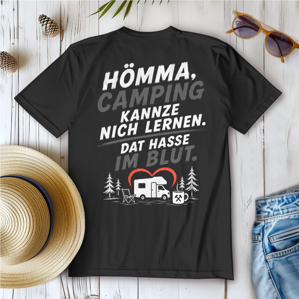 HÖMMA, CAMPING HASSE IM BLUT Camping T-Shirt - Damen T-Shirt POTTFREI
