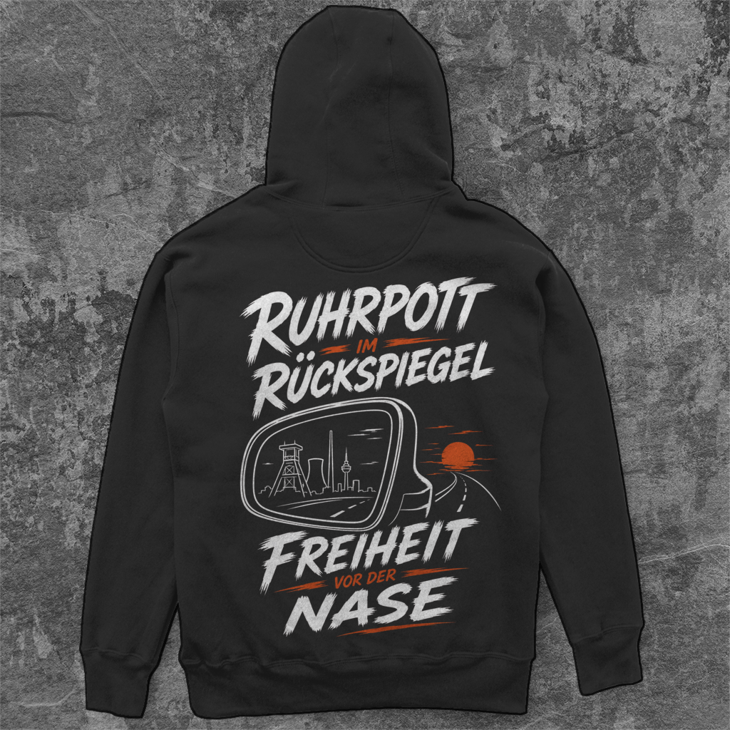 RUHRPOTT IM RÜCKSPIEGEL Camping Hoodie - Unisex Oversize Hoodie Pottfrei