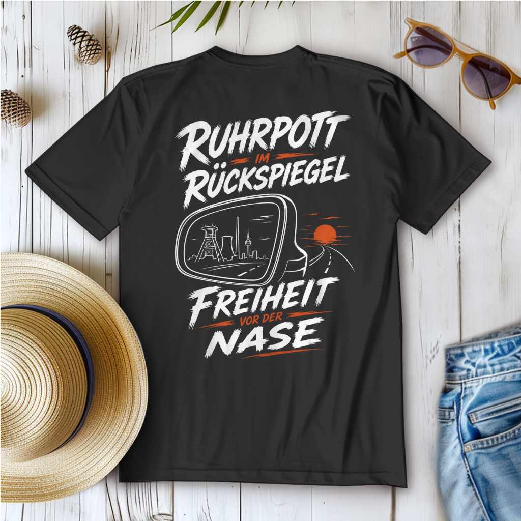 RUHRPOTT IM RÜCKSPIEGEL Camping T-Shirt - Damen T-Shirt POTTFREI