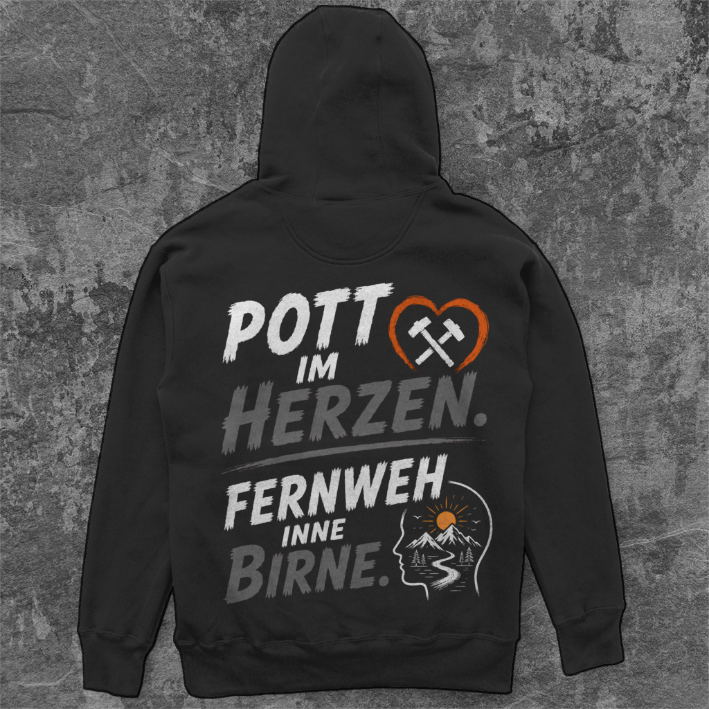 POTT IM HERZEN. FERNWEH INNE BIRNE Camping Hoodie - Unisex Oversize Hoodie Pottfrei