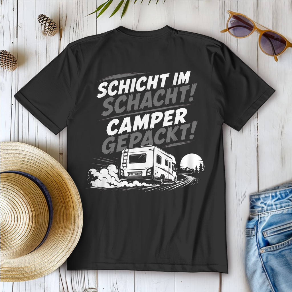 SCHICHT IM SCHACHT – CAMPER GEPACKT! Camping T-Shirt - Damen T-Shirt POTTFREI