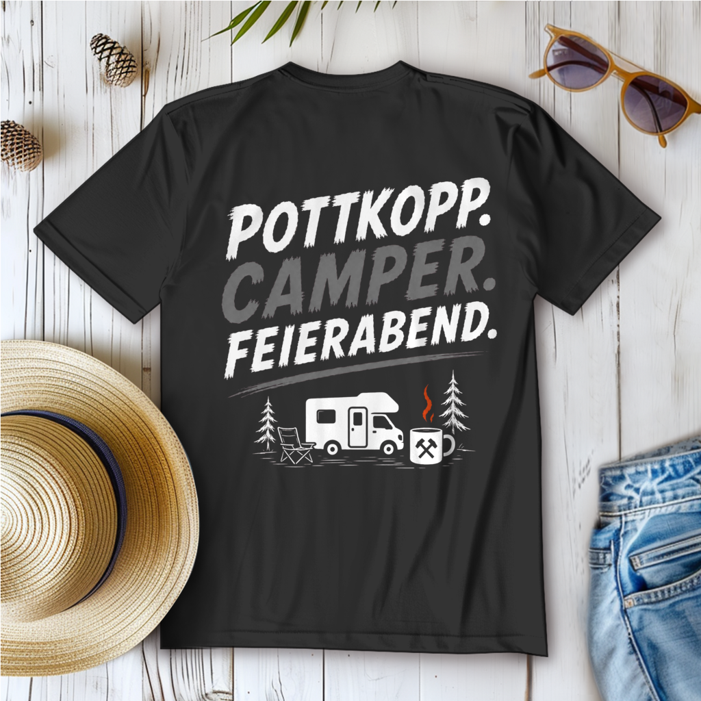 POTTKOPP. CAMPER. FEIERABEND. Camping T-Shirt - Damen T-Shirt POTTFREI