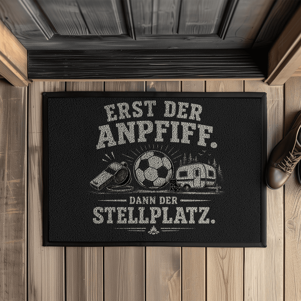 Fußmatte mit Gummirand ERST DER ANPFIFF