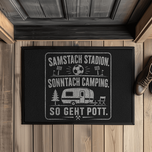 Fußmatte mit Gummirand SAMSTACH STADION RUHRPOTTCAMPER POTTFREI