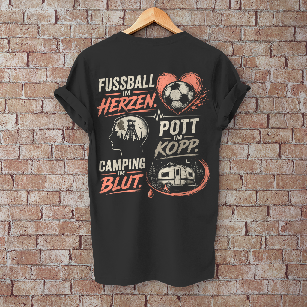 Herren T-Shirt FUSSBALL IM HERZEN