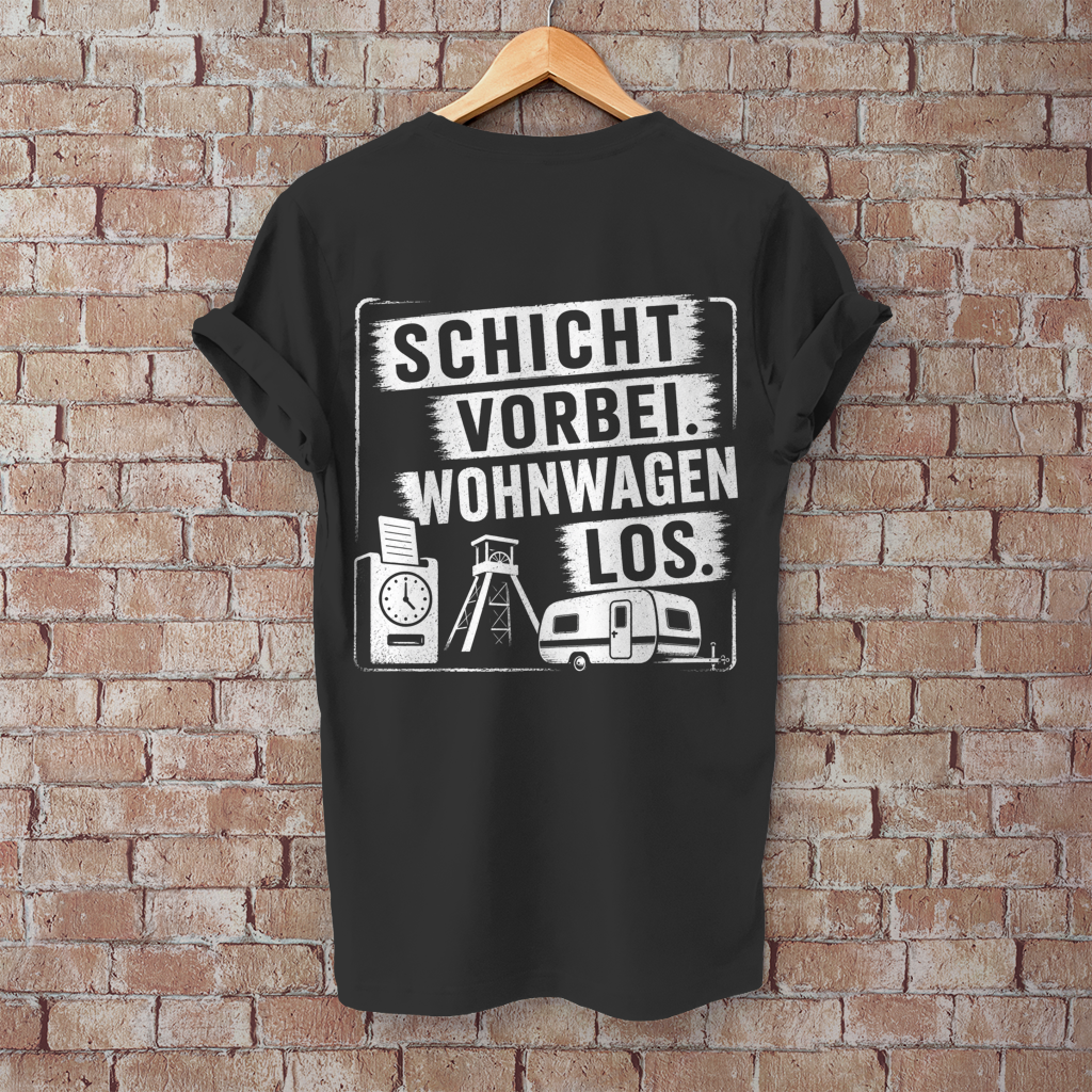 Herren T-Shirt, SCHICHT VORBEI. WOHNWAGEN LOS