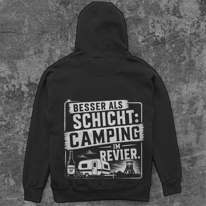 BESSER ALS SCHICHT RUHRPOTT CAMPER Unisex Oversize Hoodie Pottfrei