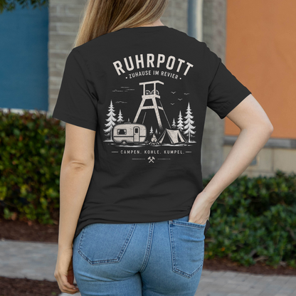 RUHRPOTT ZU HAUSE IM REVIER Damen T-Shirt RUHRPOTTCAMPER POTTFREI