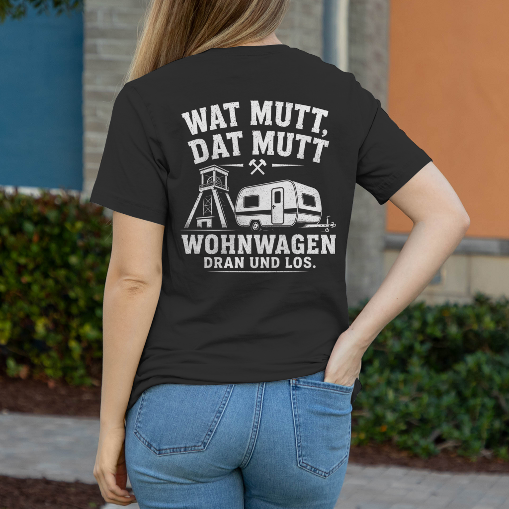 WAT MUTT, DAT MUTT Damen T-Shirt RUHRPOTTCAMPER POTTFREI