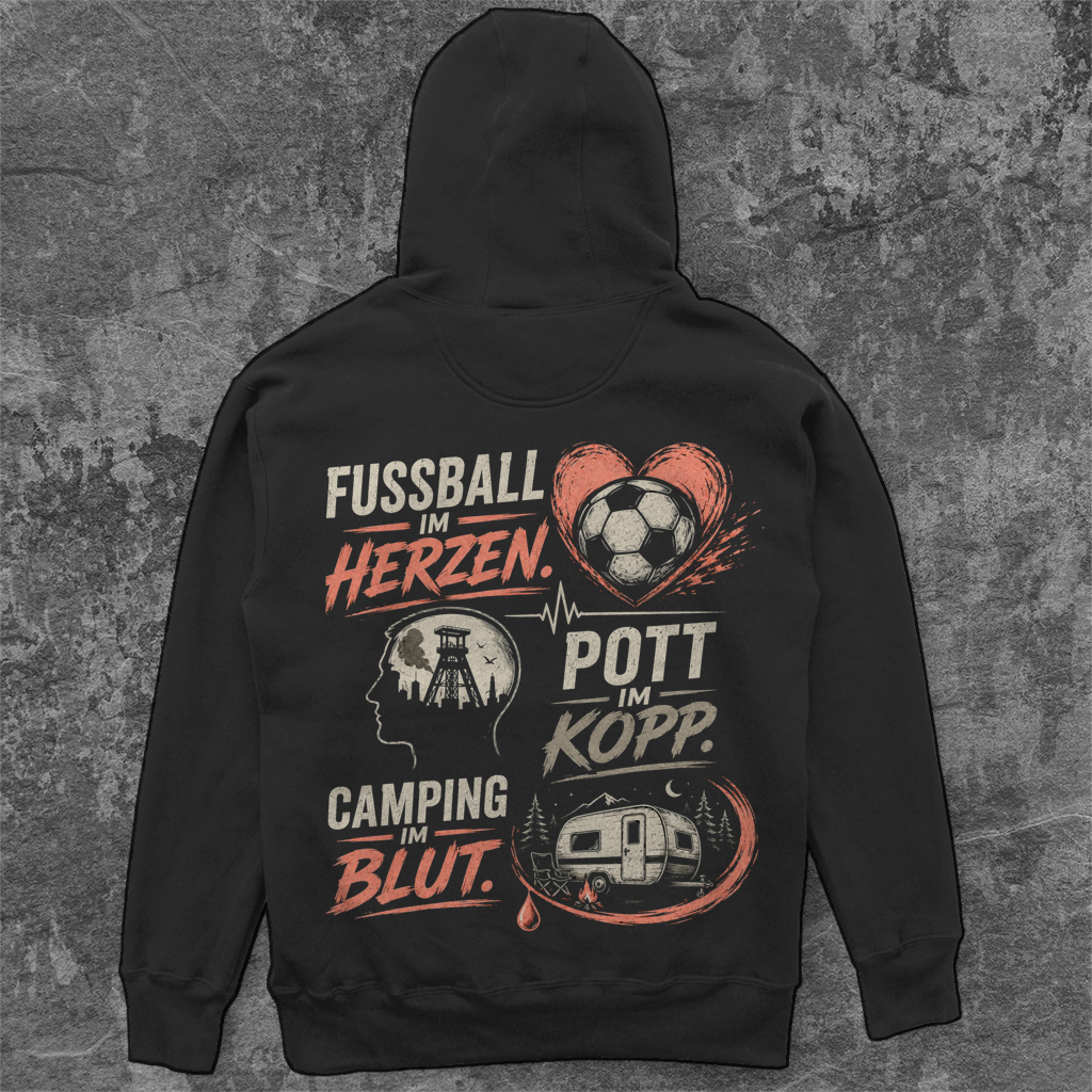 FUSSBALL IM HERZEN – POTT IM KOPF- Unisex Oversize Hoodie Pottfrei