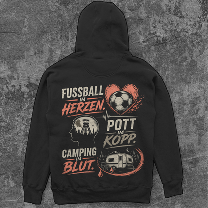 FUSSBALL IM HERZEN – POTT IM KOPF- Unisex Oversize Hoodie Pottfrei
