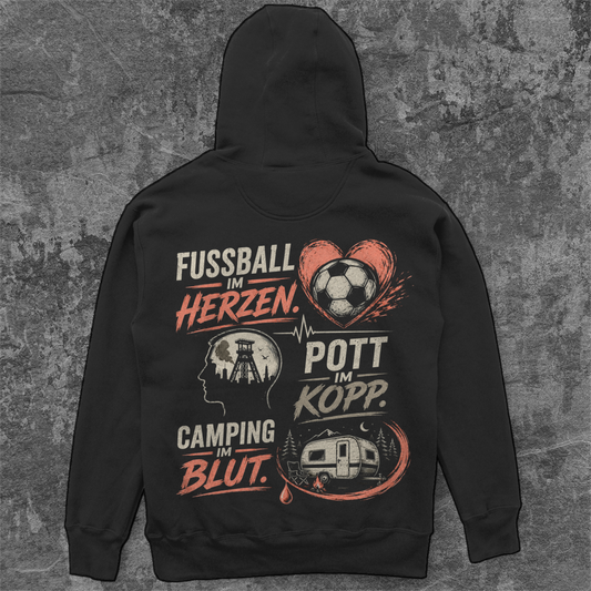 FUSSBALL IM HERZEN – POTT IM KOPF- Unisex Oversize Hoodie Pottfrei