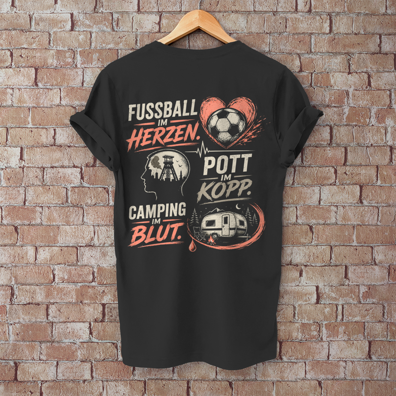 FUSSBALL IM HERZEN – POTT IM KOPF - Herren T-Shirt, POTTFREI