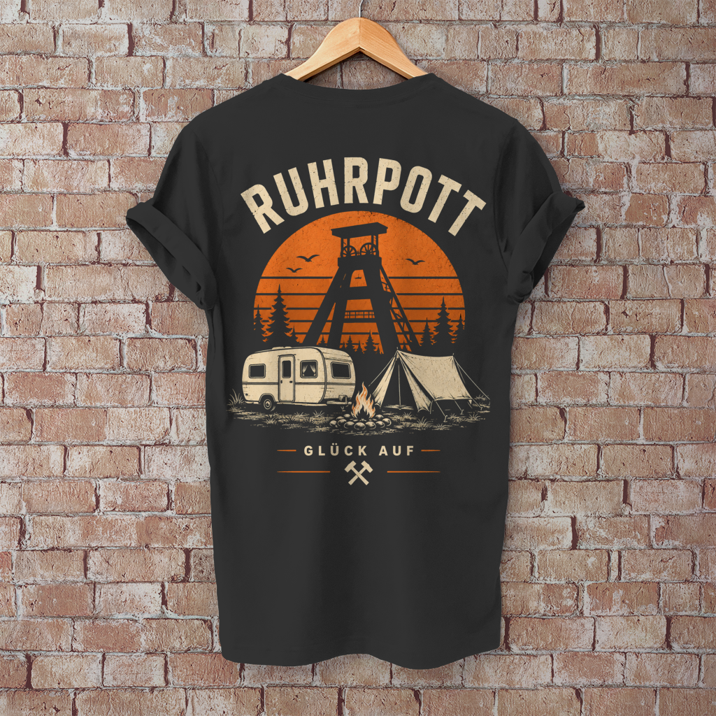 RUHRPOTT GLÜCK AUF – Camping T-Shirt - Herren T-Shirt, POTTFREI