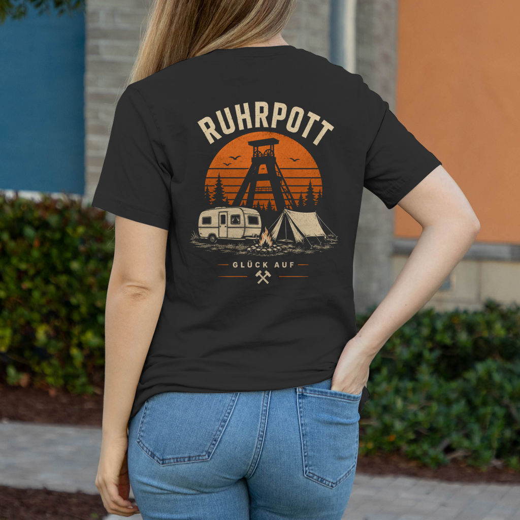RUHRPOTT GLÜCK AUF – Camping T-Shirt - Damen T-Shirt POTTFREI