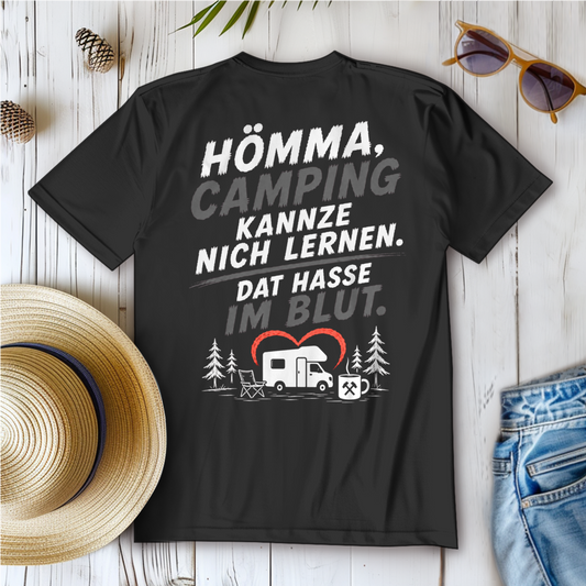 HÖMMA, CAMPING HASSE IM BLUT Camping T-Shirt - Damen T-Shirt POTTFREI