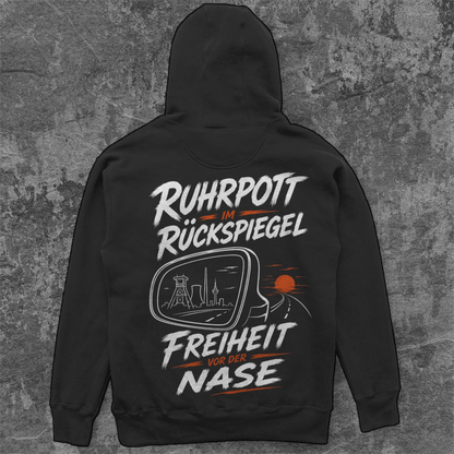 RUHRPOTT IM RÜCKSPIEGEL Camping Hoodie - Unisex Oversize Hoodie Pottfrei