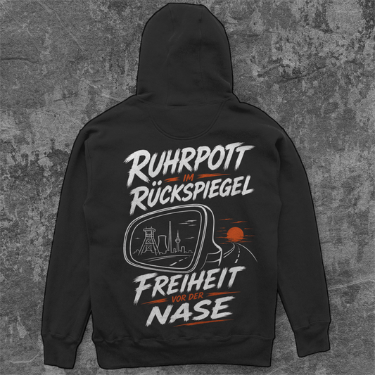 RUHRPOTT IM RÜCKSPIEGEL Camping Hoodie - Unisex Oversize Hoodie Pottfrei