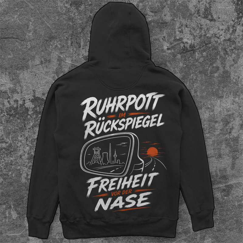 RUHRPOTT IM RÜCKSPIEGEL Camping Hoodie - Unisex Oversize Hoodie Pottfrei