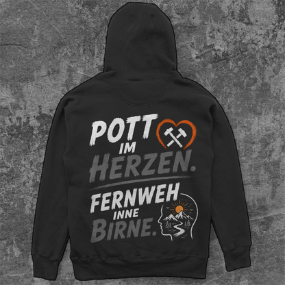 POTT IM HERZEN. FERNWEH INNE BIRNE  Camping Hoodie - Unisex Oversize Hoodie Pottfrei