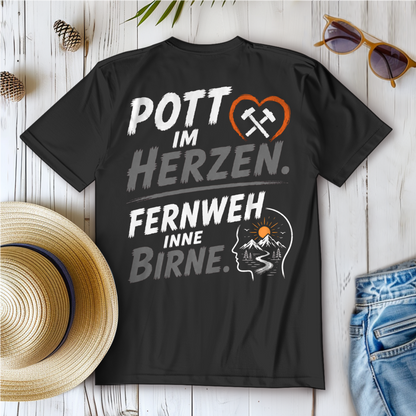 POTT IM HERZEN. FERNWEH INNE BIRNE  Camping T-Shirt - Damen T-Shirt POTTFREI