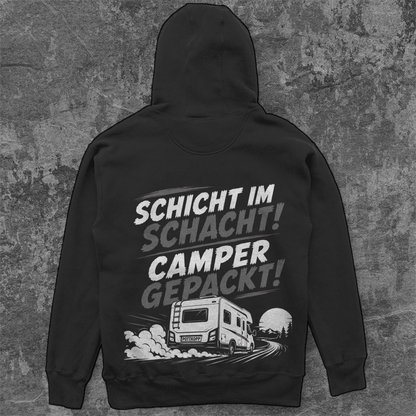 SCHICHT IM SCHACHT – CAMPER GEPACKT! Camping Unisex  Hoodie