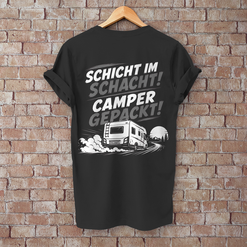 SCHICHT IM SCHACHT – CAMPER GEPACKT! Camping T-Shirt - Herren T-Shirt, POTTFREI