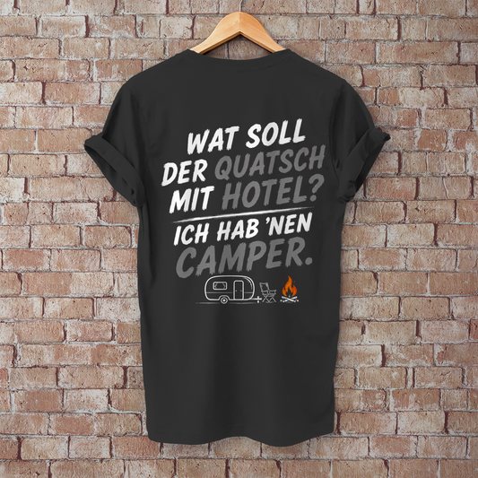 WAT SOLL DER QUATSCH MIT HOTEL? ICH HAB ´NEN CAMPER!  Camping T-Shirt - Herren T-Shirt, POTTFREI