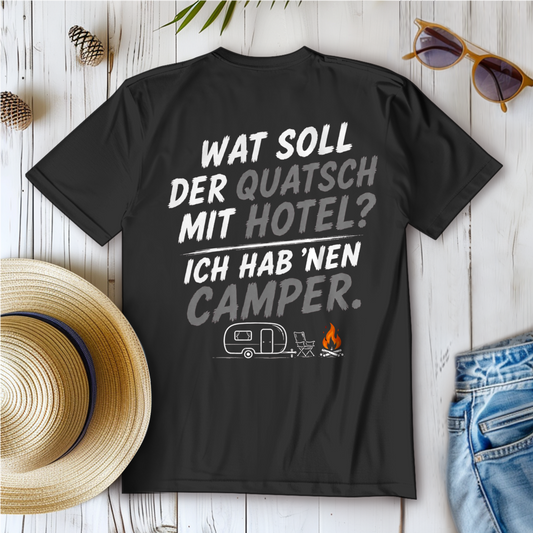 WAT SOLL DER QUATSCH MIT HOTEL? ICH HAB ´NEN CAMPER!  Camping T-Shirt - Damen T-Shirt POTTFREI
