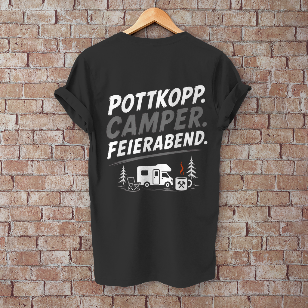POTTKOPP. CAMPER. FEIERABEND. Camping T-Shirt - Herren T-Shirt, POTTFREI