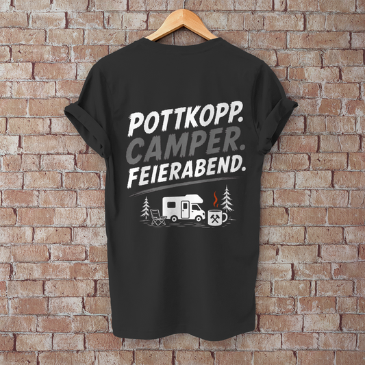 POTTKOPP. CAMPER. FEIERABEND. Camping T-Shirt - Herren T-Shirt, POTTFREI