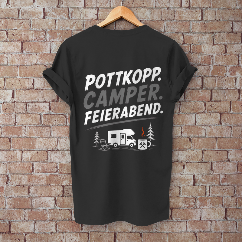 POTTKOPP. CAMPER. FEIERABEND. Camping T-Shirt - Herren T-Shirt, POTTFREI