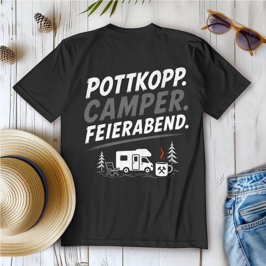POTTKOPP. CAMPER. FEIERABEND. Camping T-Shirt - Damen T-Shirt POTTFREI