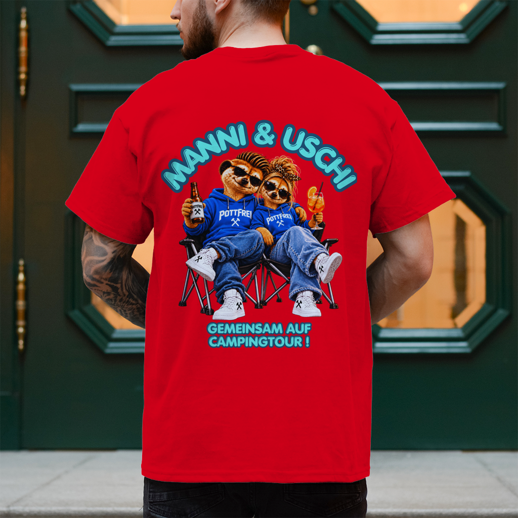 MANNI & USCHI – GEMEINSAM AUF CAMPINGTOUR! - T-Shirt-Herren