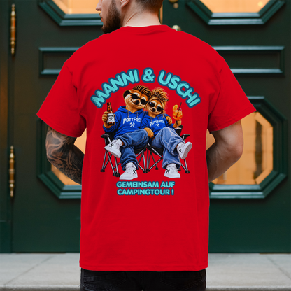 MANNI & USCHI – GEMEINSAM AUF CAMPINGTOUR! - T-Shirt-Herren
