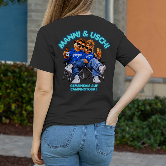 MANNI & USCHI – GEMEINSAM AUF CAMPINGTOUR! - Damen T-Shirt POTTFREI