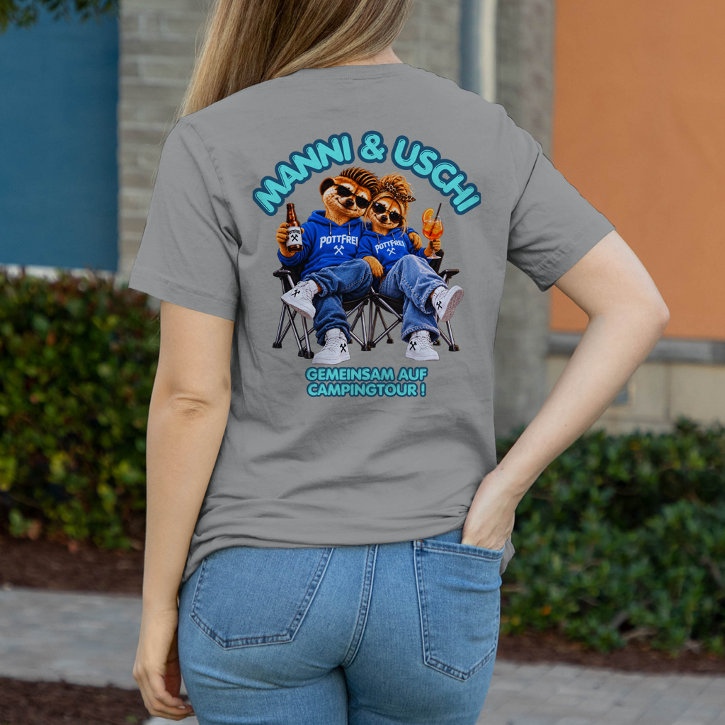 MANNI & USCHI – GEMEINSAM AUF CAMPINGTOUR! - Damen T-Shirt POTTFREI