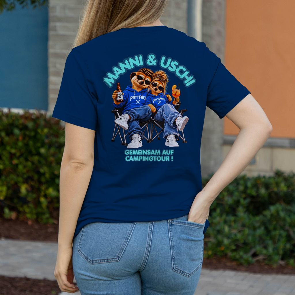 MANNI & USCHI – GEMEINSAM AUF CAMPINGTOUR! - Damen T-Shirt POTTFREI