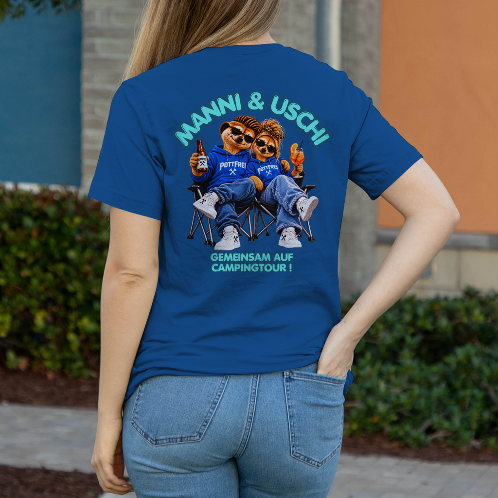 MANNI & USCHI – GEMEINSAM AUF CAMPINGTOUR! - Damen T-Shirt POTTFREI