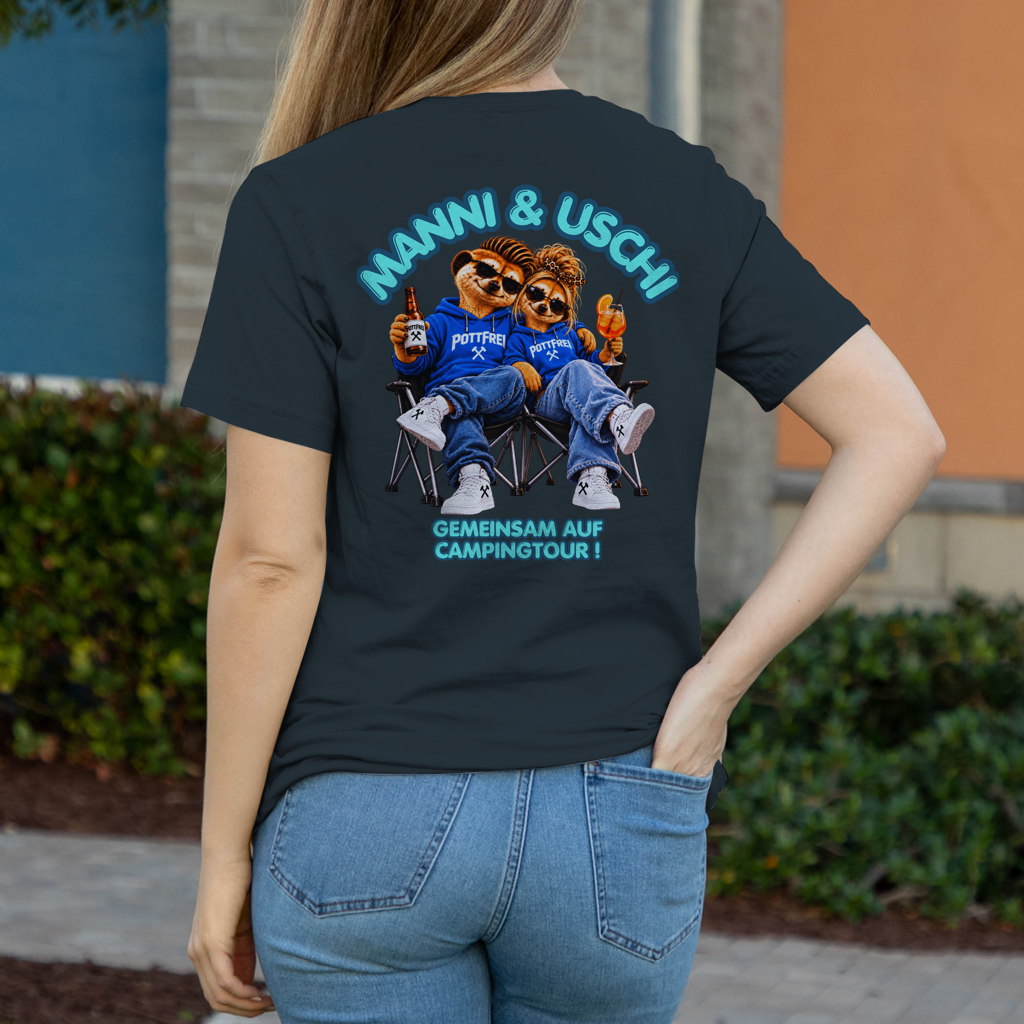 MANNI & USCHI – GEMEINSAM AUF CAMPINGTOUR! - Damen T-Shirt POTTFREI