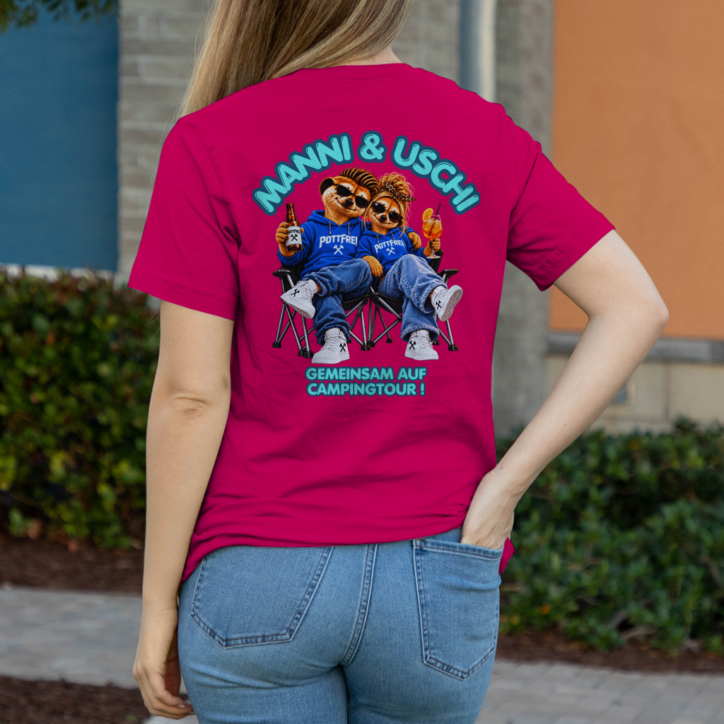 MANNI & USCHI – GEMEINSAM AUF CAMPINGTOUR! - Damen T-Shirt POTTFREI