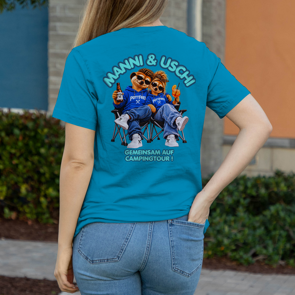 MANNI & USCHI – GEMEINSAM AUF CAMPINGTOUR! - Damen T-Shirt POTTFREI