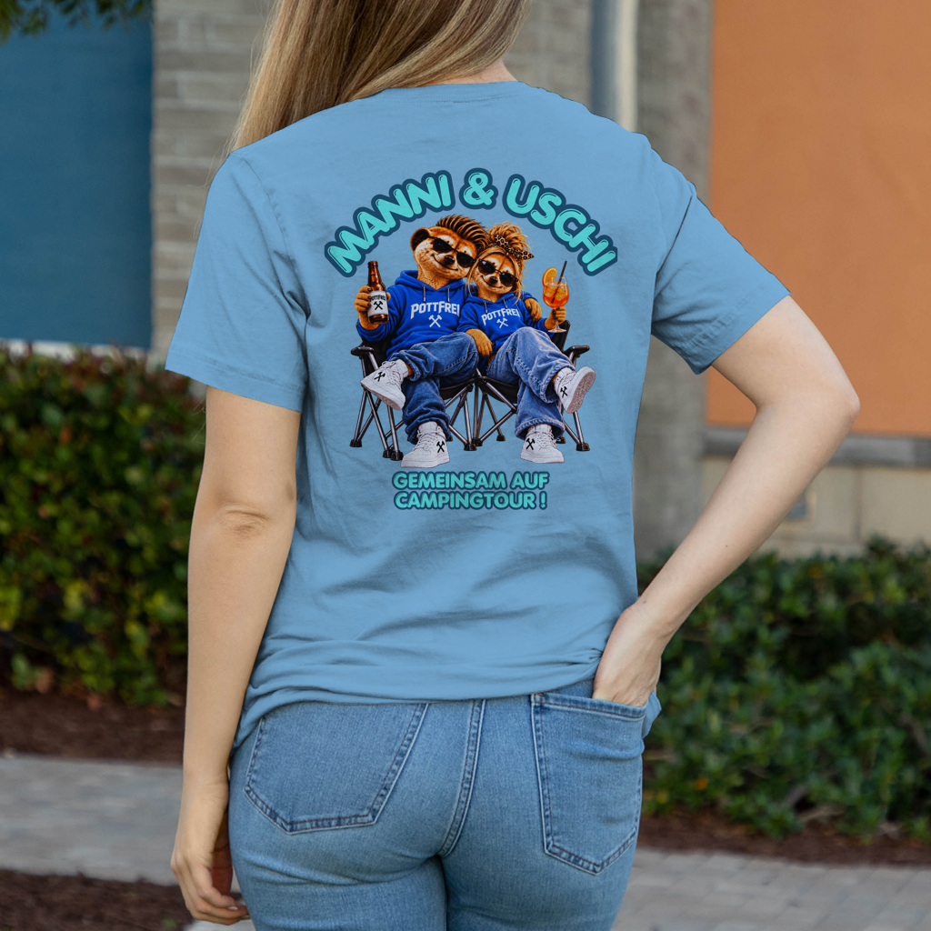 MANNI & USCHI – GEMEINSAM AUF CAMPINGTOUR! - Damen T-Shirt POTTFREI