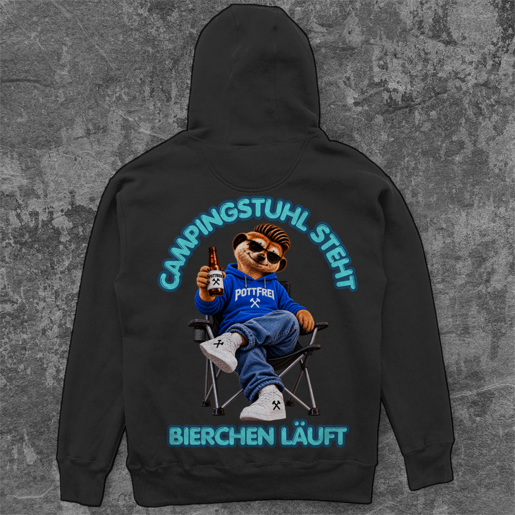 CAMPINGSTUHL STEHT - BIERCHEN LÄUFT -  Camping Unisex  Hoodie