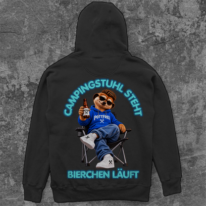 CAMPINGSTUHL STEHT - BIERCHEN LÄUFT -  Camping Unisex  Hoodie