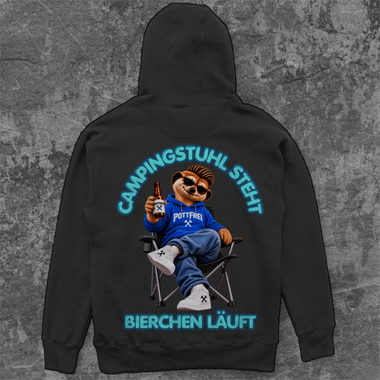 CAMPINGSTUHL STEHT - BIERCHEN LÄUFT -  Camping Unisex  Hoodie